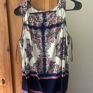 41 Hawthorn Paisley Tank Top - Navy and Cream